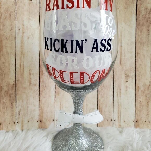 Red White And Blue Wine Tumbler, Patriotic Glass, Remembrance Gift - Picture 11 of 11